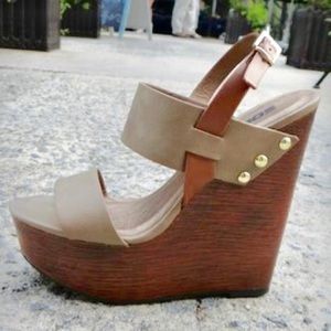 8 1/2 tan&brown wedges